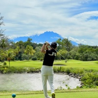 Golf with Mount Kinabalu view