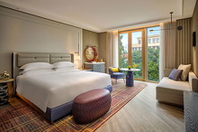 Fairmont King Bedroom with a city view